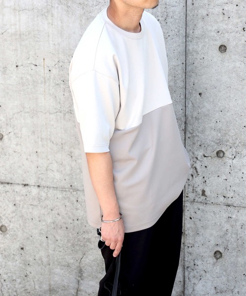 BACK NUMBER（バックナンバー）の「【BACK NUMBER】速乾バイカラーＴシャツ / 吸水速乾（Tシャツ/カットソー・メンズ・グリーン/ダークグレー/ベージュ・XL/M/L/S）」の9枚目の写真