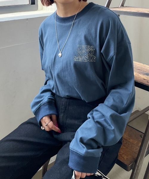 PAGEBOY（ページボーイ）の「BIGロゴロンT（Tシャツ/カットソー・レディース・ブラック/オフホワイト/ブルー・FREE）」の3枚目の写真