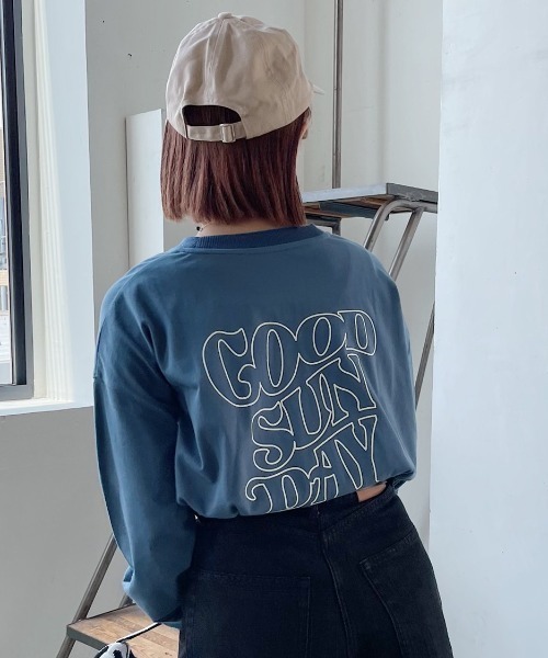 PAGEBOY（ページボーイ）の「BIGロゴロンT（Tシャツ/カットソー・レディース・ブラック/オフホワイト/ブルー・FREE）」の9枚目の写真