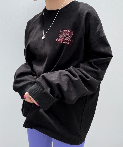 PAGEBOY（ページボーイ）の「BIGロゴロンT（Tシャツ/カットソー・レディース・ブラック/オフホワイト/ブルー・FREE）」の6枚目の写真