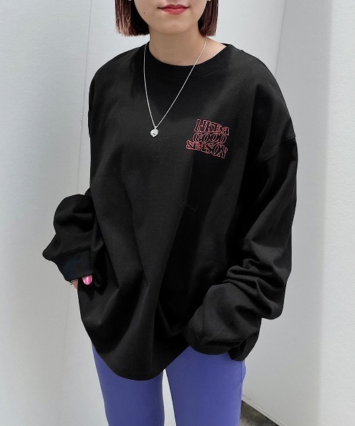 PAGEBOY（ページボーイ）の「BIGロゴロンT（Tシャツ/カットソー・レディース・ブラック/オフホワイト/ブルー・FREE）」の5枚目の写真