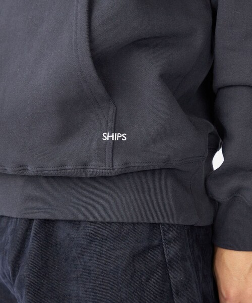 【WEB限定】SHIPS: マイクロ SHIPS 刺繍 ロゴ 裏毛 スウェット プルオーバーパーカー（パーカー）｜SHIPS（シップス）