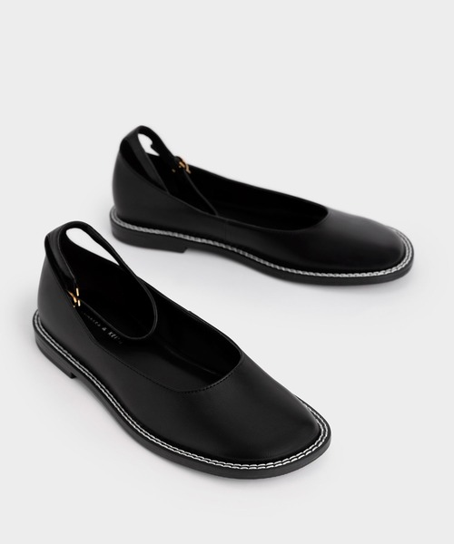 CHARLES & KEITH（チャールズ & キース）の「アンクルストラップ バレリーナ（バレエシューズ・レディース・ブラック系その他2/オフホワイト/ブラック・25.5cm/24.5cm/23cm/23.5cm/22.5cm/25cm）」の19枚目の写真