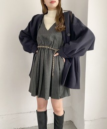 Heather（ヘザー）の「WOOLLYTECH ウーリーテック/ミドルフードCOAT　294678（ノーカラーコート・レディース）」