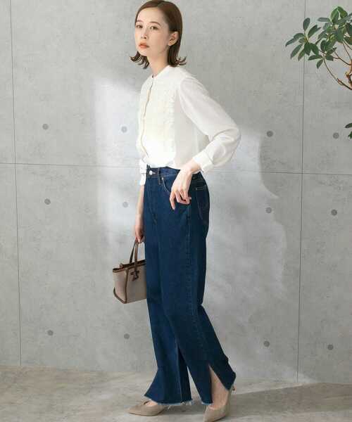 URBAN RESEARCH ROSSO(アーバンリサーチロッソ)の「ウォッシャブルレースブラウス(シャツ/ブラウス・レディース・ネイビー/オフホワイト/モカ・FREE)」の8枚目の写真