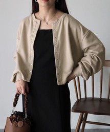 Riberry | 前後2WAY スナップボタン裏毛カーディガン(カーディガン/ボレロ)