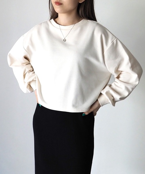 Riberry（リベリー）の「前後2WAY スナップボタンカーディガン（カーディガン/ボレロ・レディース・アイボリー/グリーン/ベージュ/ブラック/オートミール/ネイビー/チャコールグレー・FREE）」の9枚目の写真