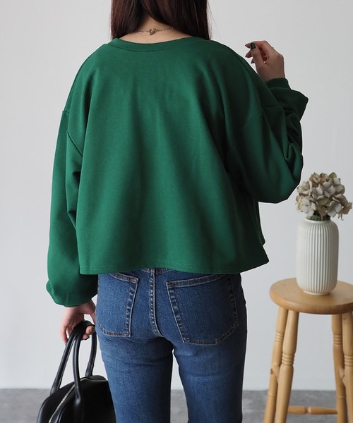 Riberry（リベリー）の「前後2WAY スナップボタンカーディガン（カーディガン/ボレロ・レディース・アイボリー/グリーン/ベージュ/ブラック/オートミール/ネイビー/チャコールグレー・FREE）」の18枚目の写真