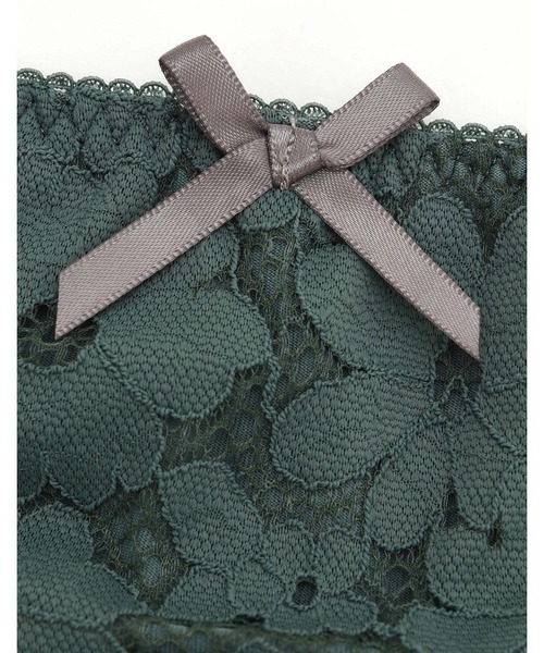 AMPHI（アンフィ）の「【まる胸メイク】ラッセルレース×ケミカルレース（ブラ&ショーツ・レディース・ブラック/グレー/イエロー/モスグリーン/バイオレット/スモークピンク/グレイッシュブルー/クリーム/テラコッタ・B65/B70/C70/D70/B75/C65/C75/D65/D75/E65/E70/E75）」の15枚目の写真