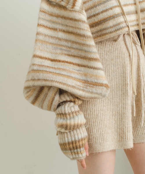 Kastane（カスタネ）の「【2022AWカタログ掲載アイテム/SETアイテム】マルチボーダーニット3pieceセット（ニット/セーター・レディース・ブルー/ベージュ・FREE）」の9枚目の写真