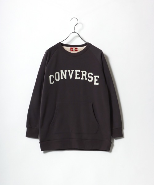 CONVERSE(コンバース)の「CONVERSE/コンバース スウェット 裏起毛ボアフリース カレッジ ワンポイントロゴ チュニック丈 トレーナー レディース(スウェット・レディース・ブラック/パープル/ブラウン/グレー/ピンク/グリーン/スミクロ/アッシュ・M/L)」の18枚目の写真