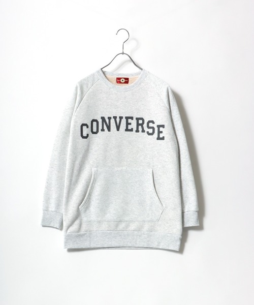 CONVERSE(コンバース)の「CONVERSE/コンバース スウェット 裏起毛ボアフリース カレッジ ワンポイントロゴ チュニック丈 トレーナー レディース(スウェット・レディース・ブラック/パープル/ブラウン/グレー/ピンク/グリーン/スミクロ/アッシュ・M/L)」の20枚目の写真
