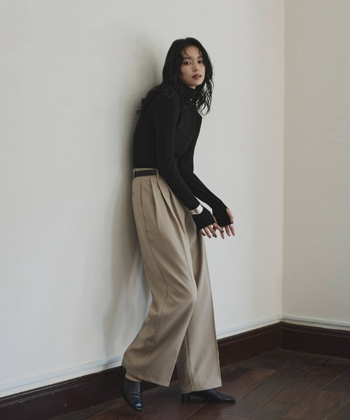 hellam（へラム）の「アームウォーマー袖ハイネックニット（ニット/セーター・レディース・ブラック/パープル/オレンジ/グリーン/アイボリー/その他/杢グレー/レッド/チャコール・FREE）」の11枚目の写真