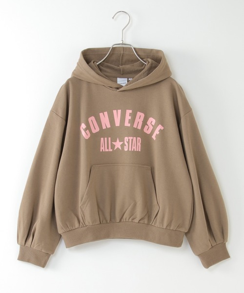 CONVERSE ALL STAR(コンバースオールスター)の「【キッズ】CONVERSE コンバース ラバープリントパーカー(130~160cm)(パーカー・キッズ・シルバーグレー/ブラウン・130/140/150/160)」の2枚目の写真