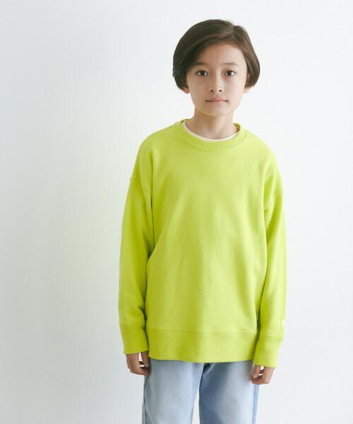 green label relaxing（グリーンレーベルリラクシング）の「【WEB限定】裏毛クルーネック プルオーバー ロングスリーブ 100cm-160cm（スウェット・キッズ・ターコイズブルー/ブラック/ライム/オレンジ・140cm/130cm/110cm/160cm/100cm/150cm/120cm）」の3枚目の写真