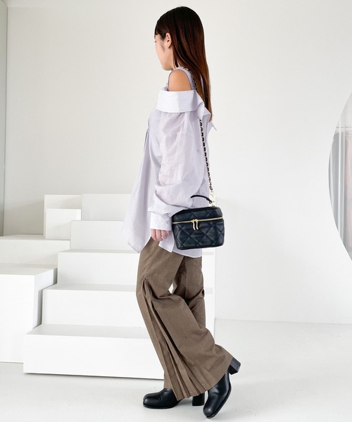 Heather（ヘザー）の「ドッキングシャツ　167411（シャツ/ブラウス・レディース・ブラック/ブルー/アイボリー/カーキブラウン・FREE）」の15枚目の写真