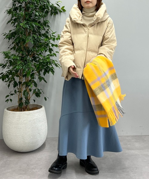 un dix cors(アンディコール)の「なめらかな肌触り ウールチェックストール(ストール/ショール・レディース・アイボリー/イエロー・FREE)」の17枚目の写真