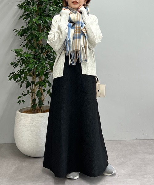 un dix cors(アンディコール)の「なめらかな肌触り ウールチェックストール(ストール/ショール・レディース・アイボリー/イエロー・FREE)」の10枚目の写真