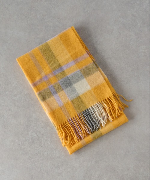 un dix cors(アンディコール)の「なめらかな肌触り ウールチェックストール(ストール/ショール・レディース・アイボリー/イエロー・FREE)」の18枚目の写真