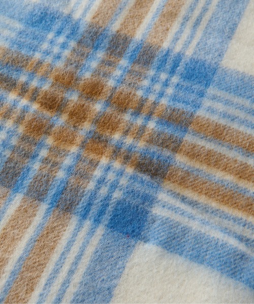 un dix cors(アンディコール)の「なめらかな肌触り ウールチェックストール(ストール/ショール・レディース・アイボリー/イエロー・FREE)」の12枚目の写真