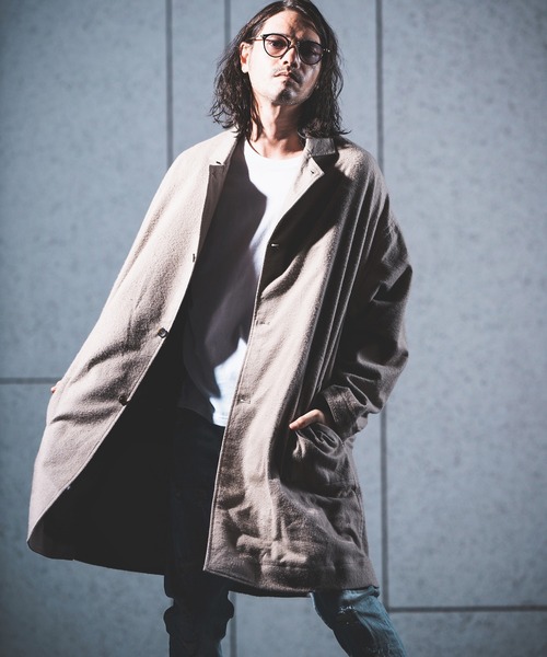 NOISESCAPE(ノイズスケープ)の「mj8860- So wide on the whole chesterfield coat チェスターコート(チェスターコート・メンズ・ブラック/ベージュ/アイボリー・S/M/L)」の3枚目の写真