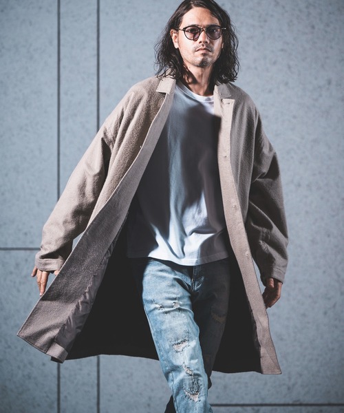 NOISESCAPE(ノイズスケープ)の「mj8860- So wide on the whole chesterfield coat チェスターコート(チェスターコート・メンズ・ブラック/ベージュ/アイボリー・S/M/L)」の8枚目の写真