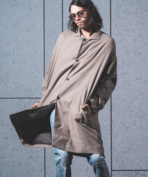 NOISESCAPE(ノイズスケープ)の「mj8860- So wide on the whole chesterfield coat チェスターコート(チェスターコート・メンズ・ブラック/ベージュ/アイボリー・S/M/L)」の19枚目の写真