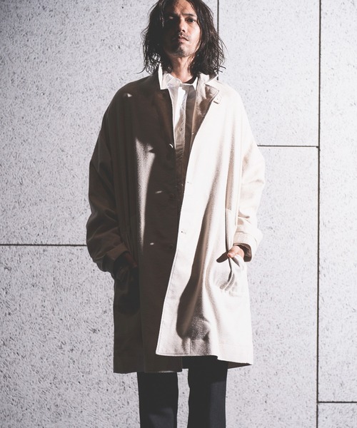 NOISESCAPE(ノイズスケープ)の「mj8860- So wide on the whole chesterfield coat チェスターコート(チェスターコート・メンズ・ブラック/ベージュ/アイボリー・S/M/L)」の5枚目の写真