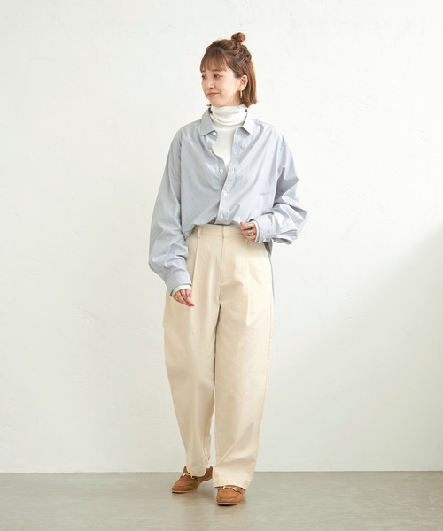 B.C STOCK（ベーセーストック）の「チノタックトラウザー（チノパンツ・レディース・アイボリー/ベージュ/カーキ/ネイビー・SMALL/MEDIUM）」の5枚目の写真