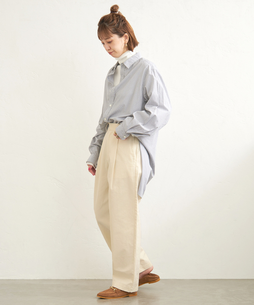 B.C STOCK（ベーセーストック）の「チノタックトラウザー（チノパンツ・レディース・アイボリー/ベージュ/カーキ/ネイビー・SMALL/MEDIUM）」の14枚目の写真