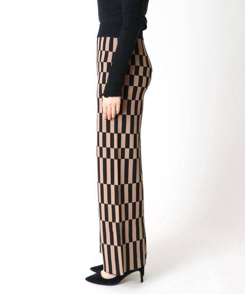 Three Four Time（ｽﾘｰﾌｫｰﾀｲﾑ）の「【Limue】ニットジャガードパンツ（その他パンツ・レディース・ブラウン/グレー・FREE）」の6枚目の写真