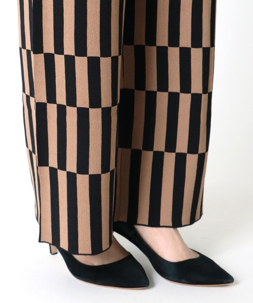 Three Four Time（ｽﾘｰﾌｫｰﾀｲﾑ）の「【Limue】ニットジャガードパンツ（その他パンツ・レディース・ブラウン/グレー・FREE）」の9枚目の写真