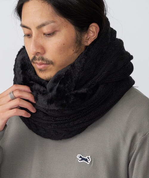 SHIPS（シップス）の「SHIPS:〈手洗い可能〉ケーブル ボア スヌード（ネックウォーマー/スヌード・メンズ・ブラック/ベージュ/ネイビー/グレー・ONE SIZE）」の10枚目の写真