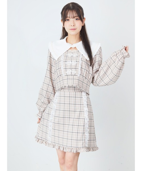 Ank Rouge（アンクルージュ）の「裾フリルチェック台形SK（スカート・レディース・ブラック/ベージュ/ブルー・M）」の13枚目の写真