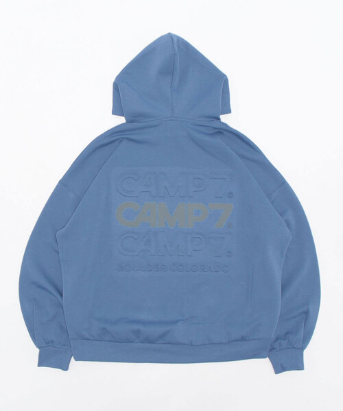 CAMP7（キャンプセブン）の「【CAMP7】３段ロゴエンボスパーカー（パーカー・レディース・ベージュ/ブラック/ブルー・M/L）」の4枚目の写真