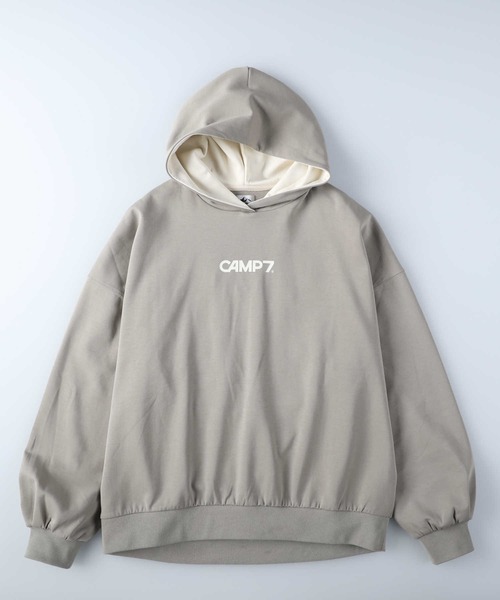 CAMP7（キャンプセブン）の「【CAMP7】３段ロゴエンボスパーカー（パーカー・レディース・ベージュ/ブラック/ブルー・M/L）」の8枚目の写真
