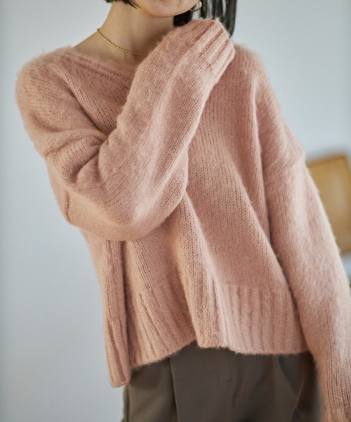 Reurie'（レウリィ）の「フラッフィーカラーニット/origial fluffy color knit（ニット/セーター・レディース・ネイビー/ベージュ/ピンク/マスタード/テラコッタ・FREE）」の7枚目の写真