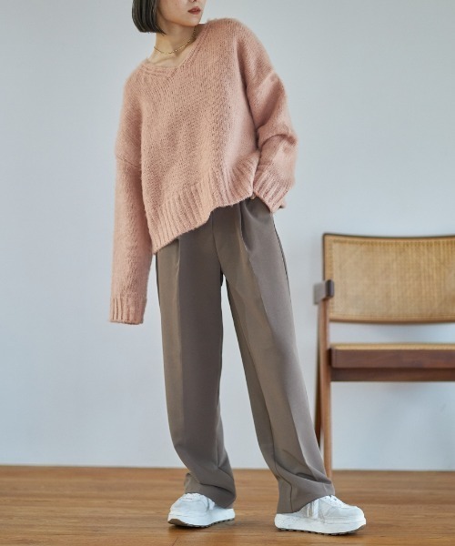 Reurie'（レウリィ）の「フラッフィーカラーニット/origial fluffy color knit（ニット/セーター・レディース・ネイビー/ベージュ/ピンク/マスタード/テラコッタ・FREE）」の12枚目の写真