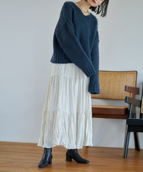 Reurie'（レウリィ）の「フラッフィーカラーニット/origial fluffy color knit（ニット/セーター・レディース・ネイビー/ベージュ/ピンク/マスタード/テラコッタ・FREE）」の21枚目の写真
