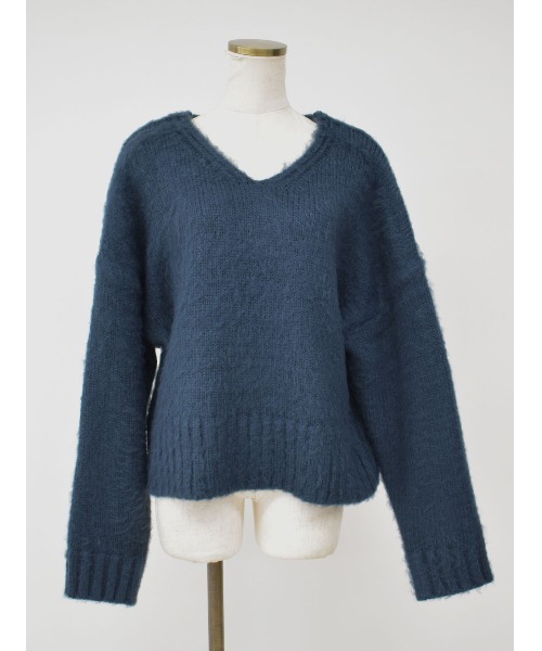 Reurie'（レウリィ）の「フラッフィーカラーニット/origial fluffy color knit（ニット/セーター・レディース・ネイビー/ベージュ/ピンク/マスタード/テラコッタ・FREE）」の19枚目の写真
