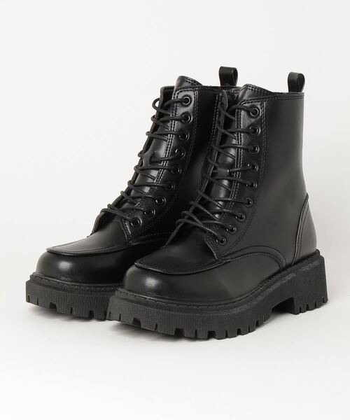 【セール】Per sist ence/パーシエンス フェイクスムースレザー8ホールモカシンブーツ（ブーツ）｜Per sist ence（パーシエンス）