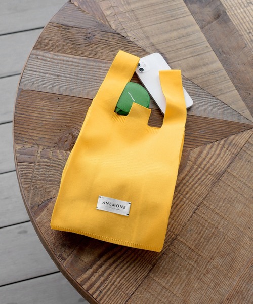 ANEMONE（アネモネ）の「シンプルニットトートバッグ[S]（トートバッグ・レディース・パープル/オレンジ/ターコイズブルー/アイボリー/ダークグレー/イエロー/ピンク/グリーン/ライトピンク/ライトグレー/A/ブルー/ラベンダー/ミント/ライトイエロー/ブラウン/ブラック/ダークパープル/ワイン/E/B/ベージュ/C/D/ネイビー/クリアブルー/H/I/J/F/G/ナチュラル/エメラルド/レッド・FREE）」の19枚目の写真