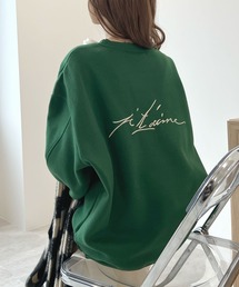 肌に優しい大人スウェット。バック刺繍ロゴスウェットプルオーバー