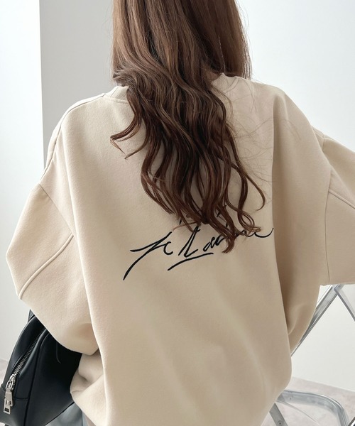 Futier land（フューティアランド）の「肌に優しい大人スウェット。バック刺繍ロゴスウェットプルオーバー（スウェット・レディース・チャコールグレー/ネイビー/グレー/モカ/グリーン/ブルー/アイボリー/グリーン系その他・FREE/X-LARGE）」の13枚目の写真