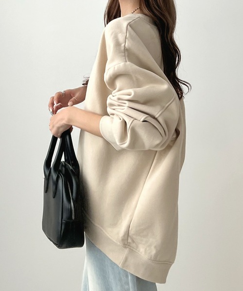 Futier land（フューティアランド）の「肌に優しい大人スウェット。バック刺繍ロゴスウェットプルオーバー（スウェット・レディース・チャコールグレー/ネイビー/グレー/モカ/グリーン/ブルー/アイボリー/グリーン系その他・FREE/X-LARGE）」の14枚目の写真