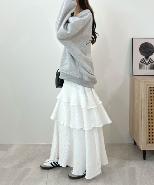 Futier land（フューティアランド）の「肌に優しい大人スウェット。バック刺繍ロゴスウェットプルオーバー（スウェット・レディース・チャコールグレー/ネイビー/グレー/モカ/グリーン/ブルー/アイボリー/グリーン系その他・FREE/X-LARGE）」の16枚目の写真