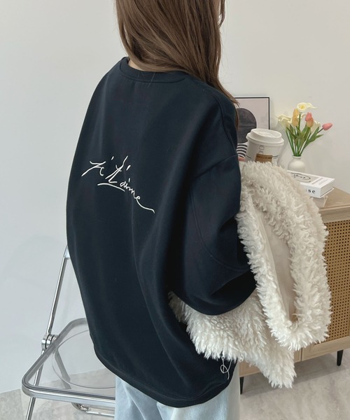 Futier land（フューティアランド）の「肌に優しい大人スウェット。バック刺繍ロゴスウェットプルオーバー（スウェット・レディース・チャコールグレー/ネイビー/グレー/モカ/グリーン/ブルー/アイボリー/グリーン系その他・FREE/X-LARGE）」の18枚目の写真