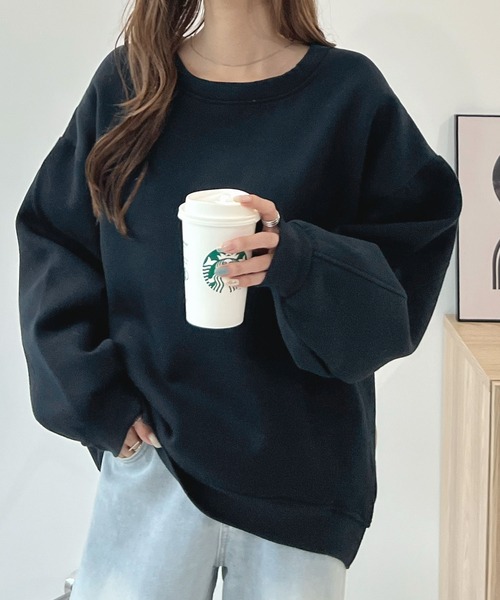 Futier land（フューティアランド）の「肌に優しい大人スウェット。バック刺繍ロゴスウェットプルオーバー（スウェット・レディース・チャコールグレー/ネイビー/グレー/モカ/グリーン/ブルー/アイボリー/グリーン系その他・FREE/X-LARGE）」の17枚目の写真