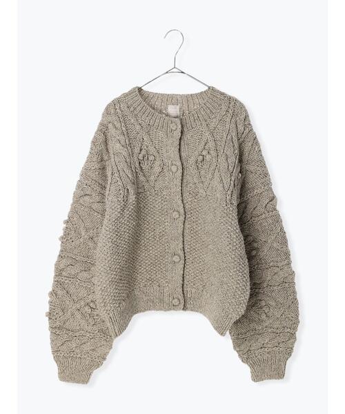 TSUHARU by Samansa Mos2（ツハルバイサマンサモスモス）の「ペルーニット柄編みカーディガン（カーディガン/ボレロ・レディース・オフホワイト/モカ・ﾌﾘ-）」の3枚目の写真