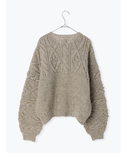TSUHARU by Samansa Mos2（ツハルバイサマンサモスモス）の「ペルーニット柄編みカーディガン（カーディガン/ボレロ・レディース・オフホワイト/モカ・ﾌﾘ-）」の9枚目の写真